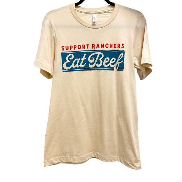 BELLA + CANVAS Tops - NEW BELLA + CANVAS unisex support ranchers eat beef graphic tee top in heather o